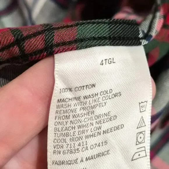 Nautica 4XLT Classic Collar Checked Flannel Casual Button Down Shirt NWT - Picture 7 of 7